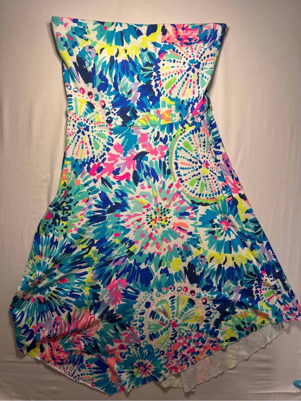 Lilly Pulitzer Loleta Strapless Dress Size Womens Medium "Multi Dive In"